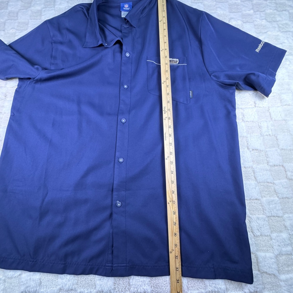 Vintage St. Louis Rams Reebok NFL Onfield Button Up Shirt 2XL Extra Large Mens - Picture 8 of 13